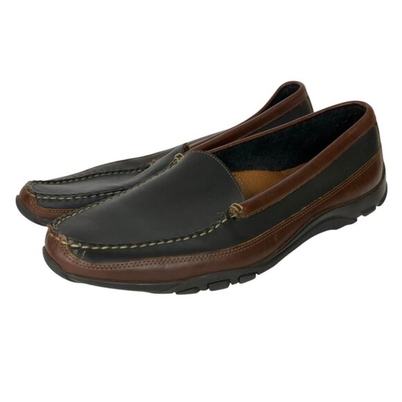 Allen Edmonds Boulder Mens Leather Driving Moccasins Size 14 D Brown Black - Picture 1 of 9